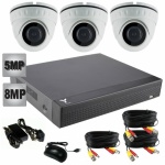 3 Camera CCTV System with 3 x Dome Cameras and Dvr Recorder